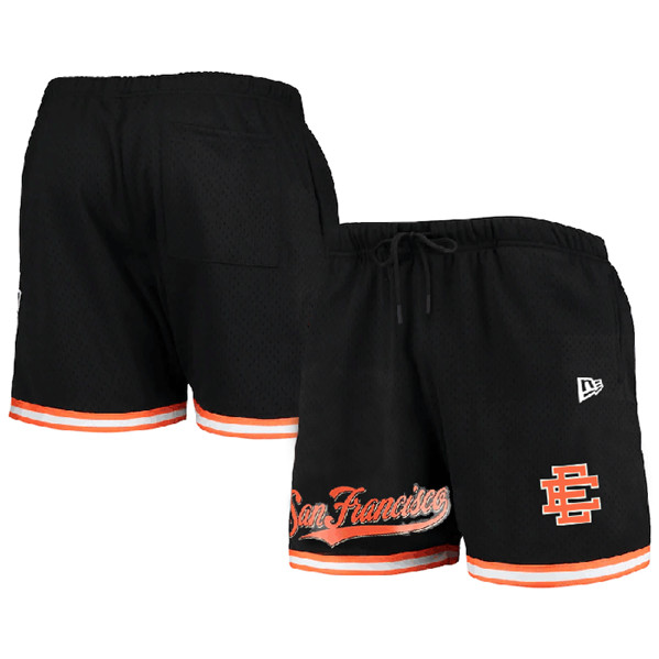 Men's San Francisco Giants Black Mesh Shorts - Click Image to Close